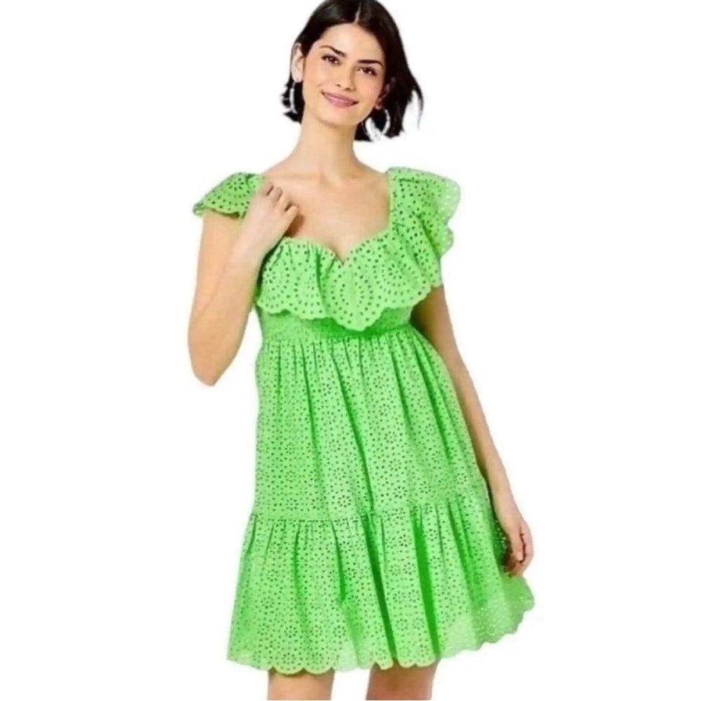 Brand New LILLY PULITZER Asteria Babydoll Dress Cabana Green/Daisy Dreams Eyelet